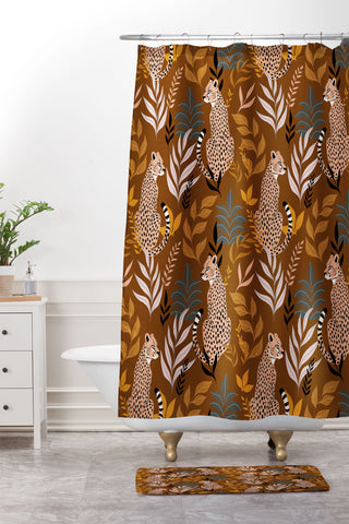 Avenie Wild Cheetah Collection I Shower Curtain And Mat