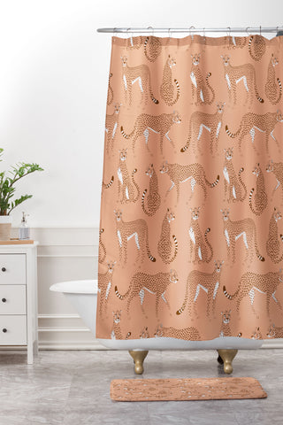 Avenie Wild Cheetah Collection III Shower Curtain And Mat