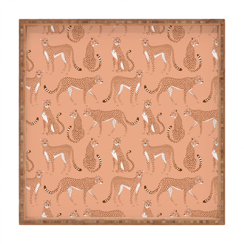 Avenie Wild Cheetah Collection III Square Tray