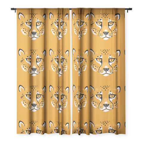 Avenie Wild Cheetah Collection VII Sheer Window Curtain