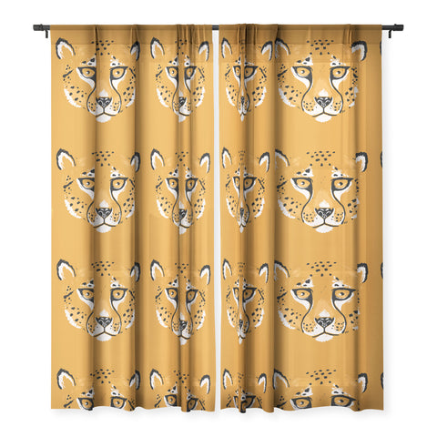 Avenie Wild Cheetah Collection VII Sheer Window Curtain