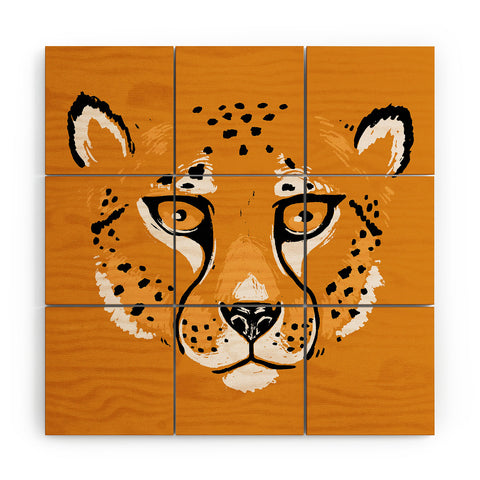 Avenie Wild Cheetah Collection VII Wood Wall Mural