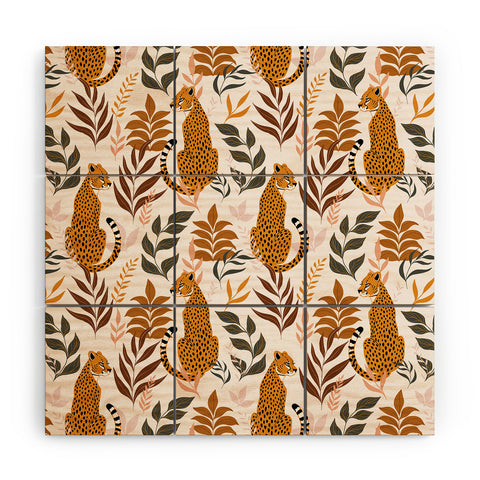 Avenie Wild Cheetah Collection Wood Wall Mural