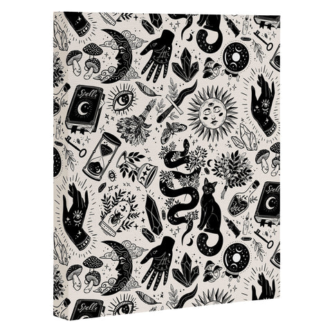 Avenie Witch Vibes Black and White Art Canvas