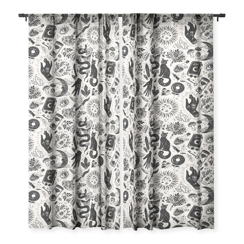 Avenie Witch Vibes Black and White Sheer Non Repeat