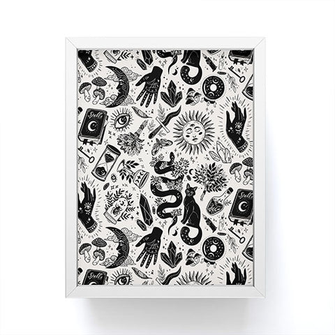 Avenie Witch Vibes Black and White Framed Mini Art Print