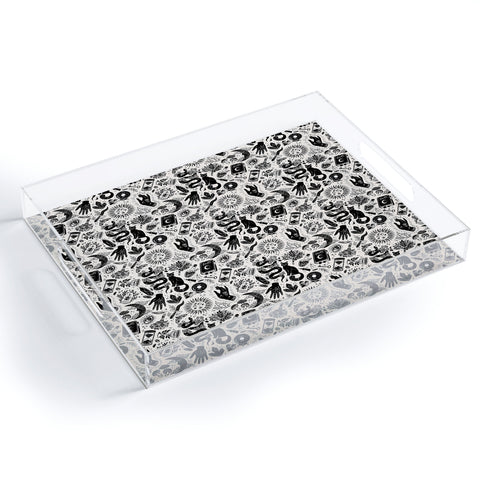 Avenie Witch Vibes Black and White Acrylic Tray
