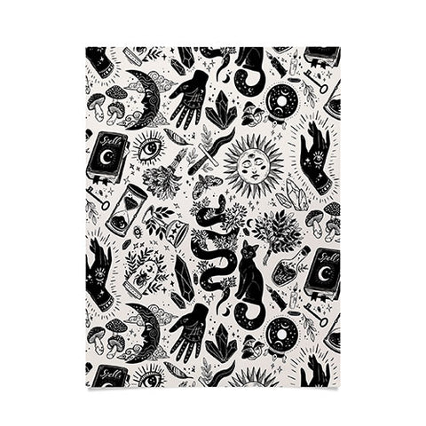 Avenie Witch Vibes Black and White Poster