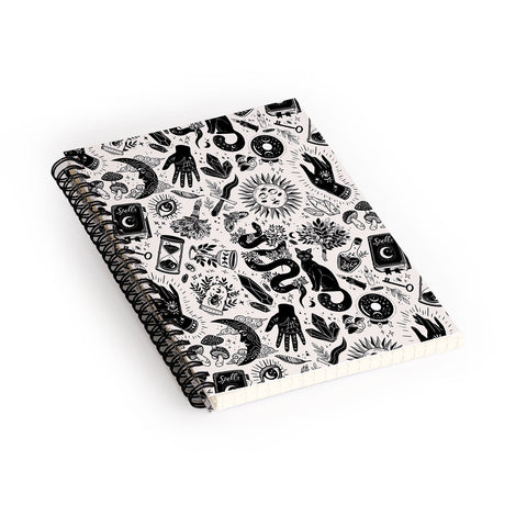 Avenie Witch Vibes Black and White Spiral Notebook