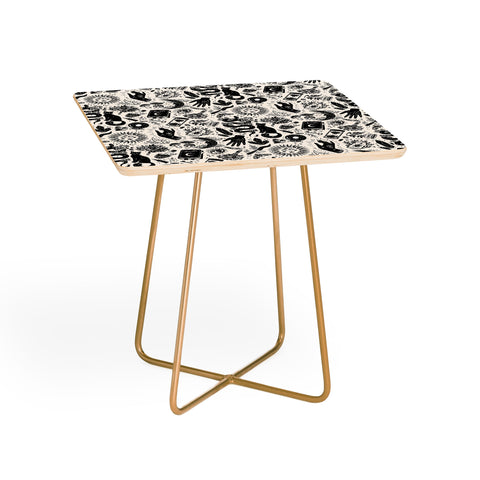 Avenie Witch Vibes Black and White Side Table