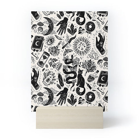 Avenie Witch Vibes Black and White Mini Art Print