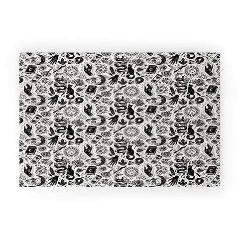 Avenie Witch Vibes Black and White Welcome Mat