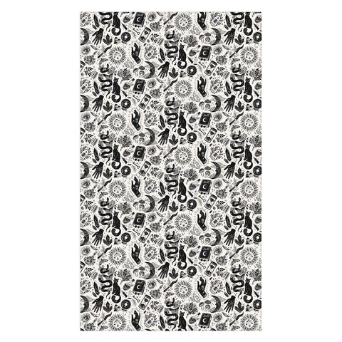 Avenie Witch Vibes Black and White Tablecloth