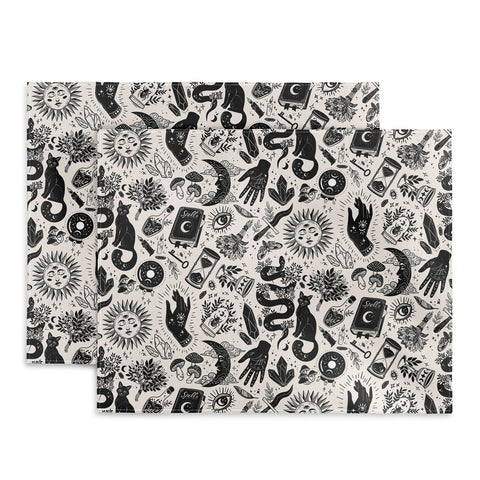 Avenie Witch Vibes Black and White Placemat