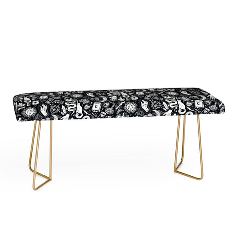 Avenie Witchy Vibes Black and White Bench