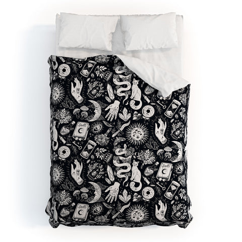 Avenie Witchy Vibes Black and White Comforter
