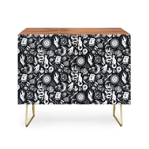 Avenie Witchy Vibes Black and White Credenza