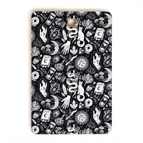 Avenie Witchy Vibes Black and White Cutting Board Rectangle