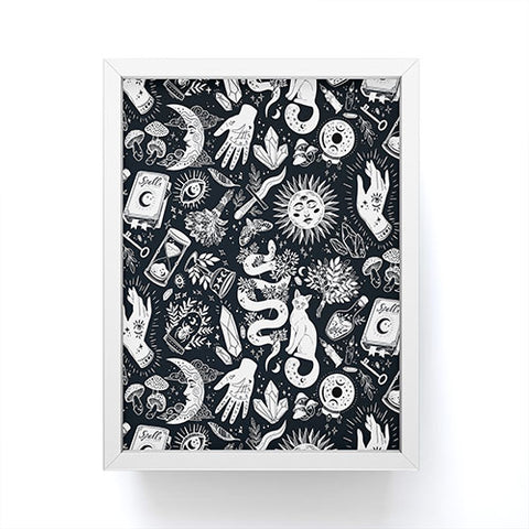 Avenie Witchy Vibes Black and White Framed Mini Art Print