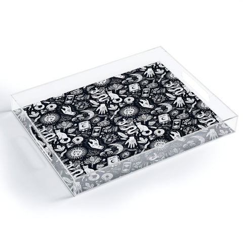 Avenie Witchy Vibes Black and White Acrylic Tray