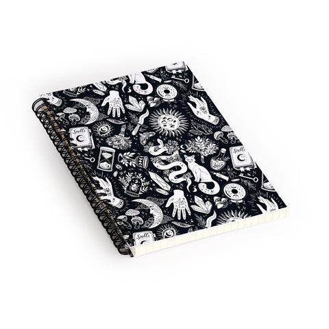 Avenie Witchy Vibes Black and White Spiral Notebook