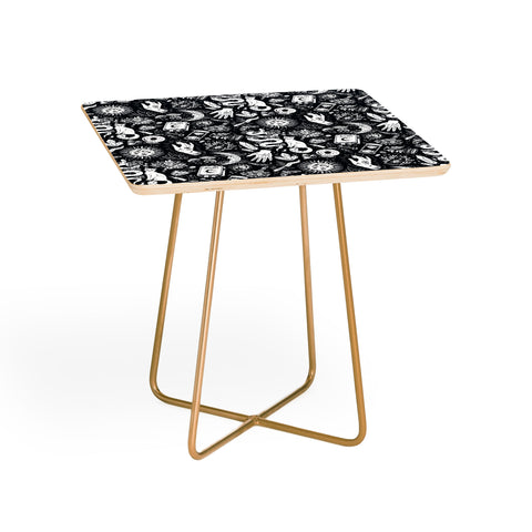 Avenie Witchy Vibes Black and White Side Table
