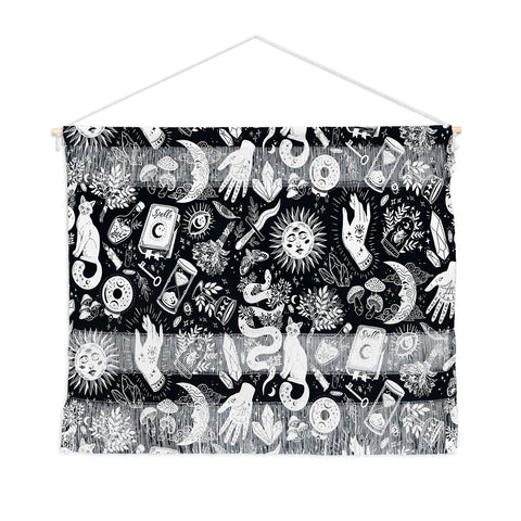 Avenie Witchy Vibes Black and White Wall Hanging Landscape