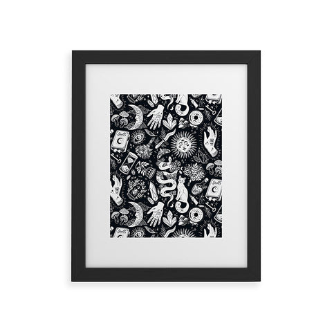 Avenie Witchy Vibes Black and White Framed Art Print