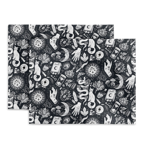Avenie Witchy Vibes Black and White Placemat