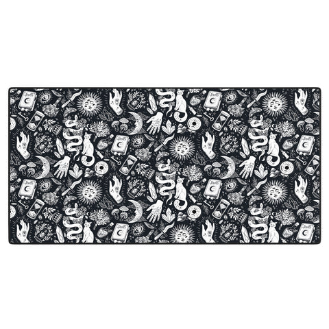 Avenie Witchy Vibes Black and White Desk Mat