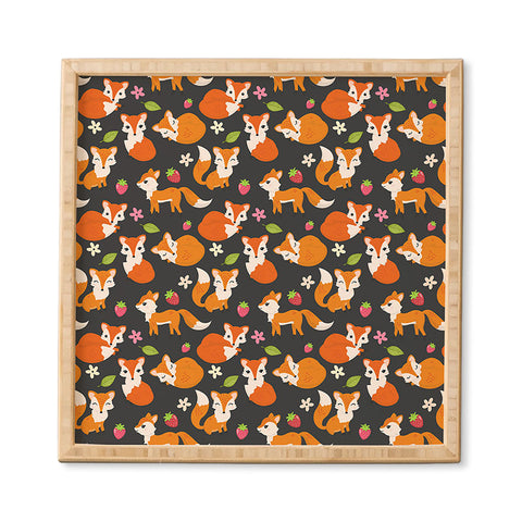 Avenie Woodland Fox Pattern Framed Wall Art
