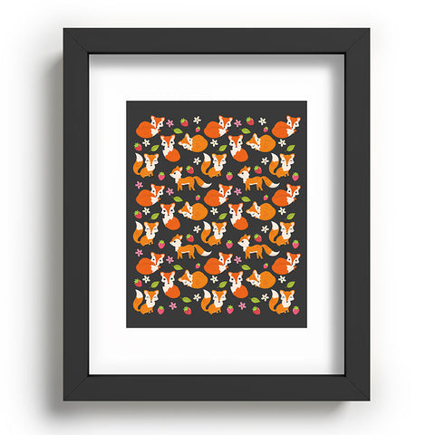 Avenie Woodland Fox Pattern Recessed Framing Rectangle