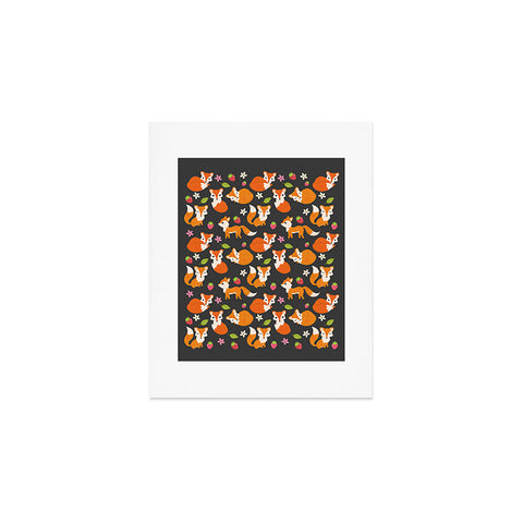 Avenie Woodland Fox Pattern Art Print