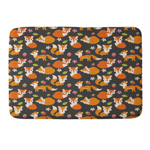 Avenie Woodland Fox Pattern Memory Foam Bath Mat