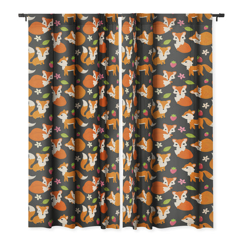 Avenie Woodland Fox Pattern Blackout Non Repeat