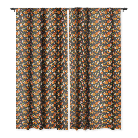 Avenie Woodland Fox Pattern Blackout Window Curtain