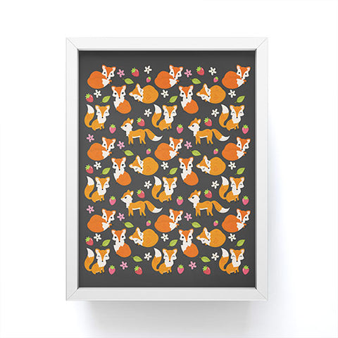 Avenie Woodland Fox Pattern Framed Mini Art Print