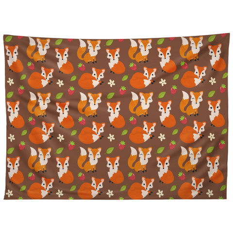Avenie Woodland Fox Pattern II Tapestry
