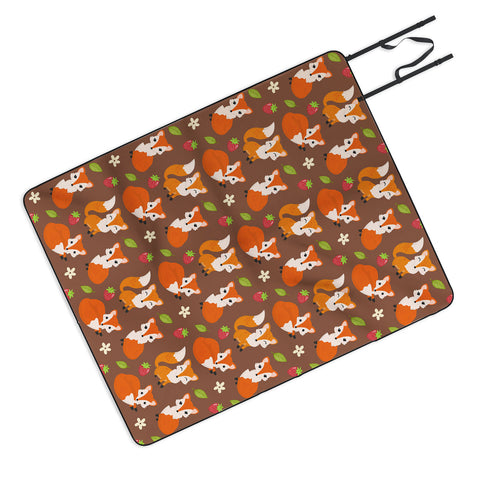 Avenie Woodland Fox Pattern II Picnic Blanket