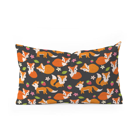 Avenie Woodland Fox Pattern Oblong Throw Pillow