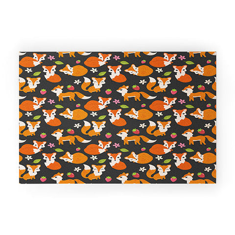 Avenie Woodland Fox Pattern Welcome Mat