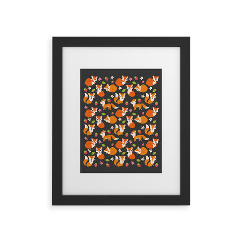 Avenie Woodland Fox Pattern Framed Art Print