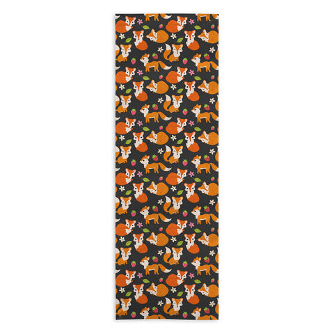 Avenie Woodland Fox Pattern Yoga Towel