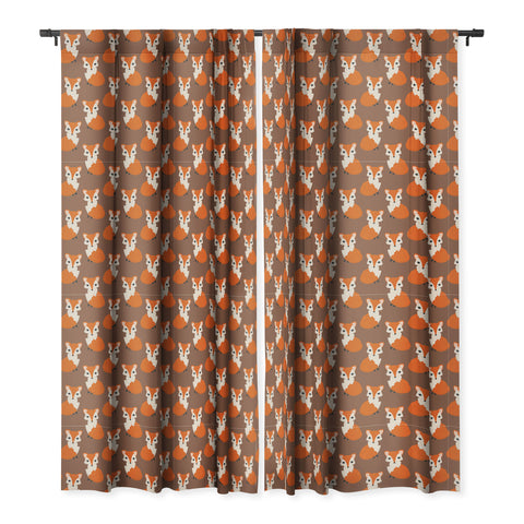 Avenie Woodland Fox Sitting Blackout Window Curtain