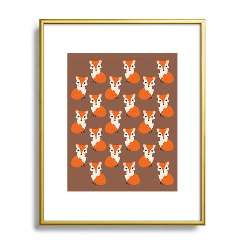 Avenie Woodland Fox Sitting Metal Framed Art Print