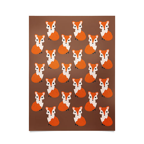 Avenie Woodland Fox Sitting Poster