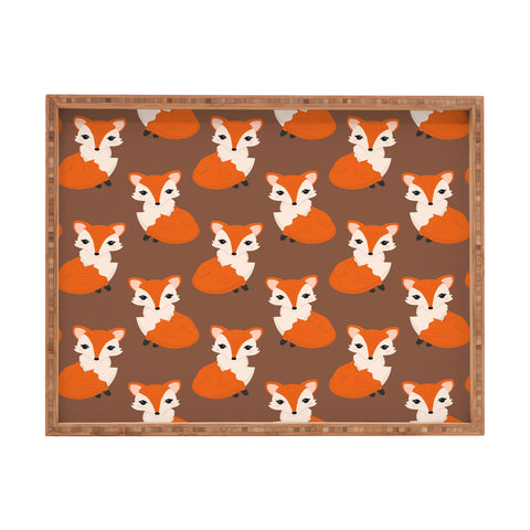 Avenie Woodland Fox Sitting Rectangular Tray