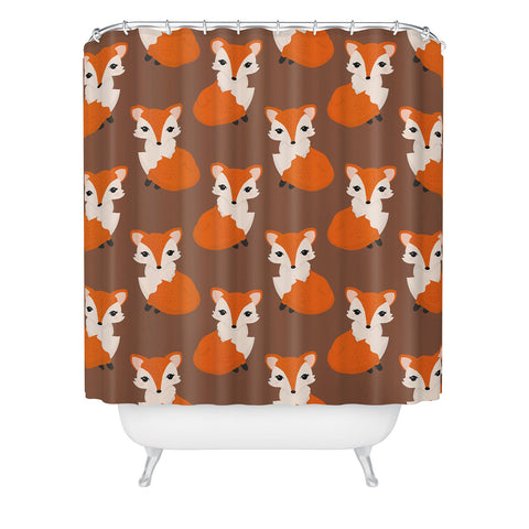 Avenie Woodland Fox Sitting Shower Curtain