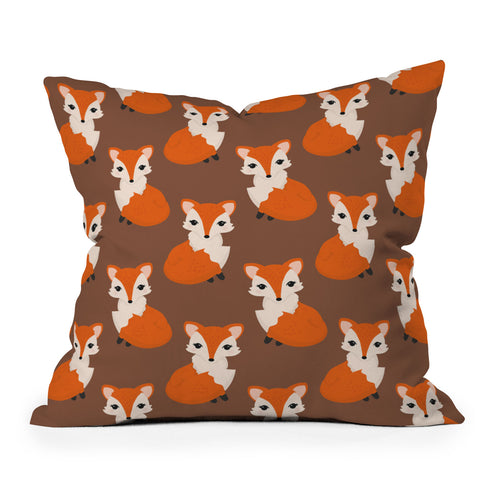 Avenie Woodland Fox Sitting Throw Pillow