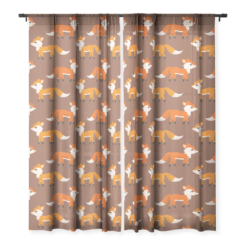 Avenie Woodland Foxes Sheer Non Repeat